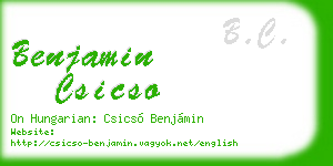 benjamin csicso business card
